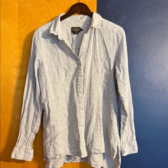 Pendleton Light Gray Button-Up Blouse - Picture 1 of 4
